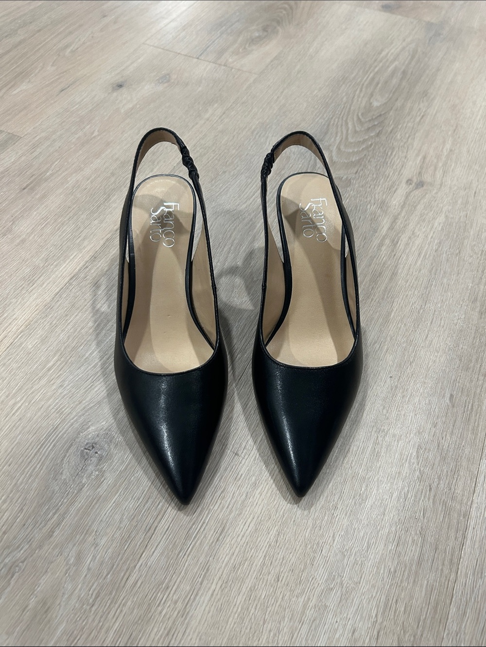 Franco Sarto Sling Back Pointed Toe Wedges
